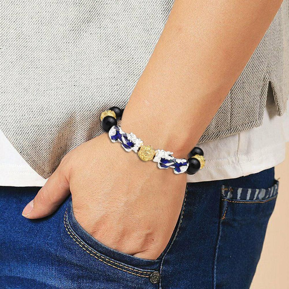 Feng Shui Nero Perle di Ossidiana pi Xiu Ricchezza Dei Monili Dei Monili Del Braccialetto Fortunato di colore di Natale L5T8