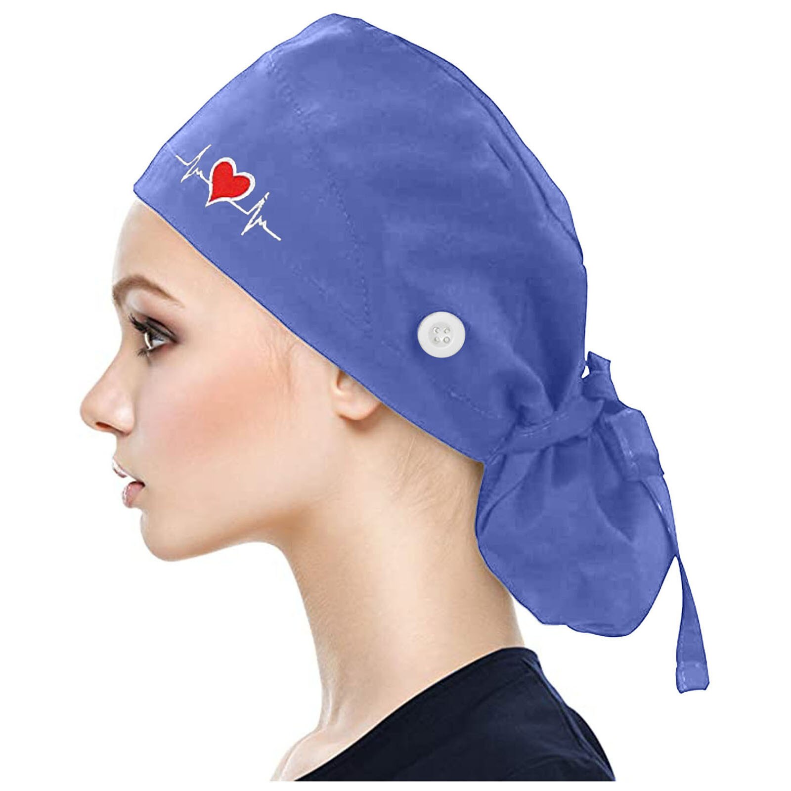 Chapeaux pour femmes et hommes, casquette de gommage à la avec boutons, chapeau imprimé Bouffant avec bandeau pour femmes et hommes: Blue