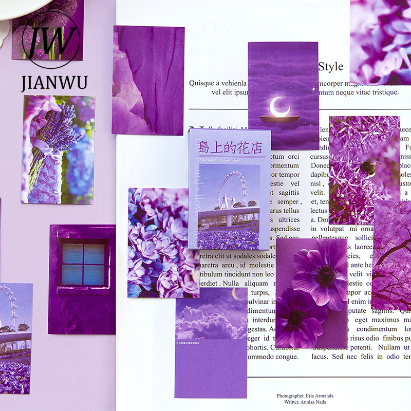 JIANWU 100 Sheets Aesthetic Flower Decorative Stickers Journal Collage Material Scrapbooking Boxed Stickers Stationery Supplies