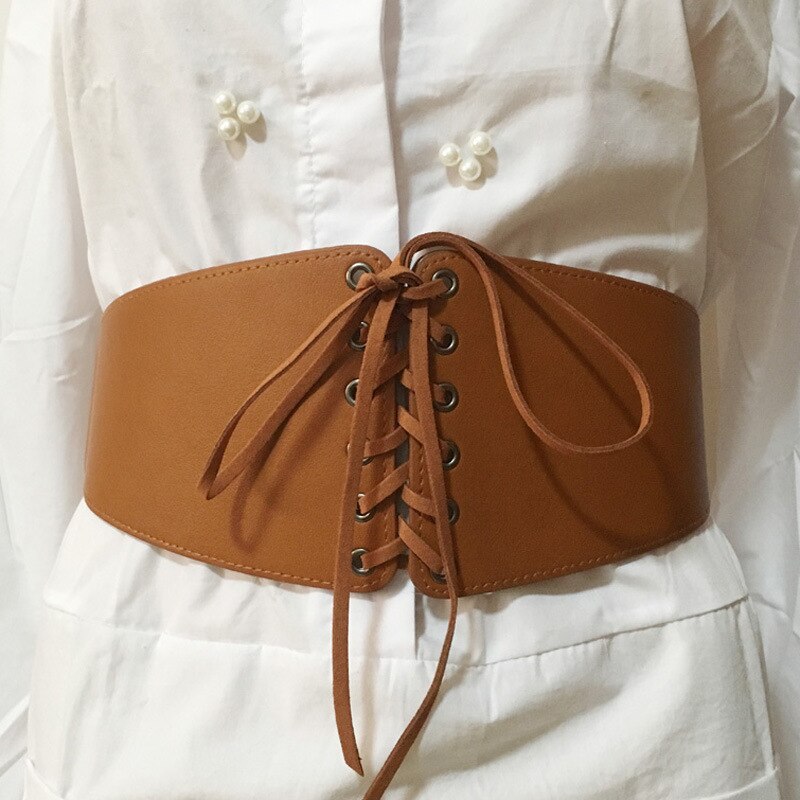 Festival Eenvoudige Taille Lace Up Lederen Riem Decoratie Tailleband Middeleeuwse Prinses Larp Kostuum Wijde Jurk Strap Gordel Voor Vrouwen