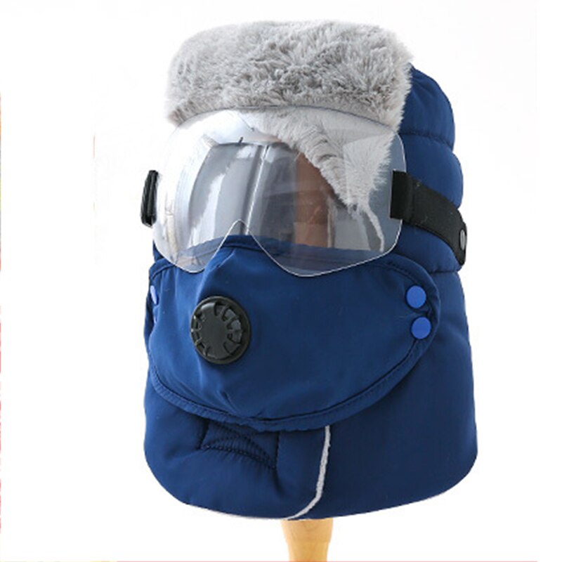 nouvelle casquette chaude hiver garçon bonnets chapeaux pour fille capuche étanche chapeau avec des lunettes Cool cagoule: 6 / Children