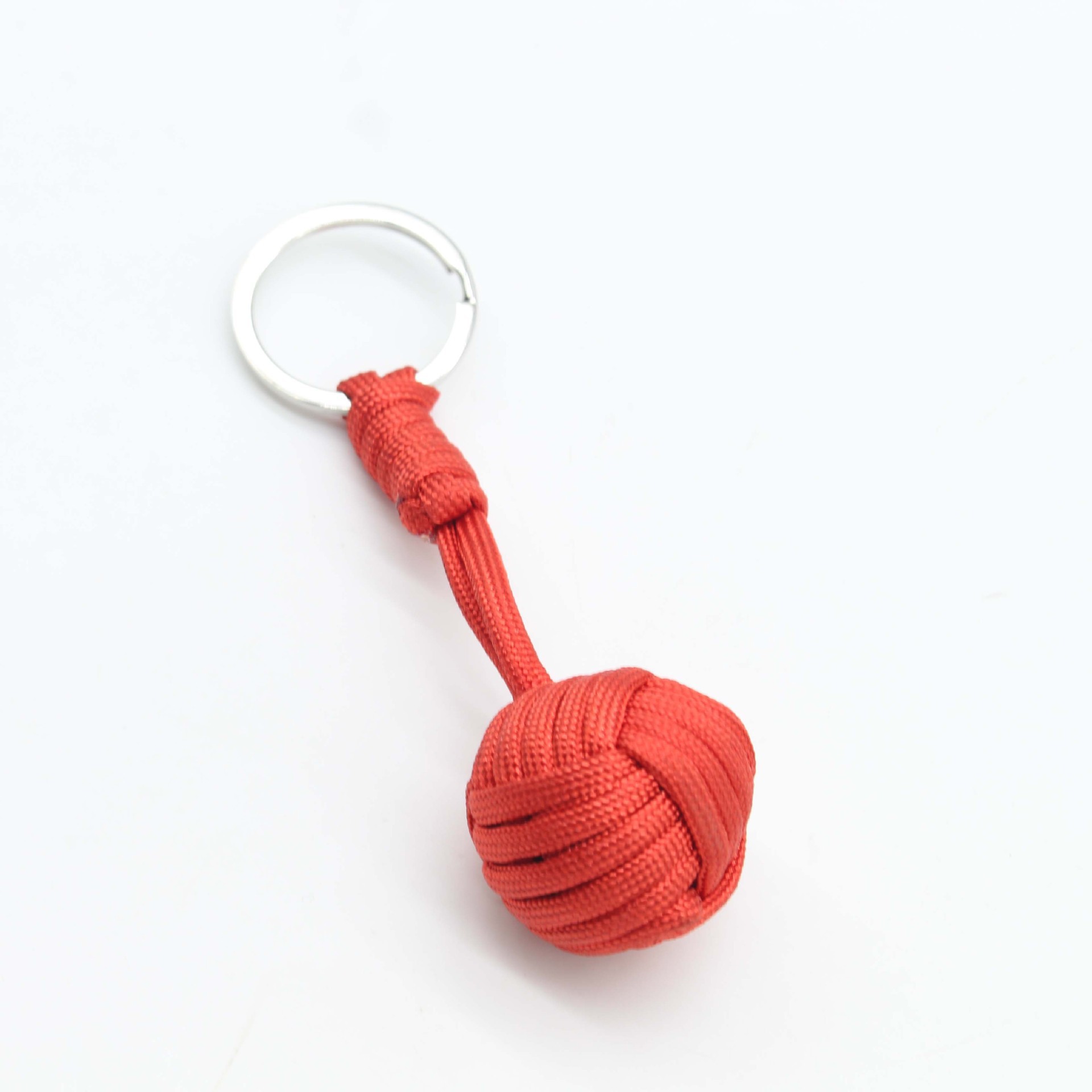 Paracord-Schlüsselanhänger, Affenfaust, Stahlkugel, draussen, Überleben, Selbstverteidigung, taktisches Fallschirmseil, Schnur, gewebter Kugel-Anhänger, Schlüsselanhänger: Blau