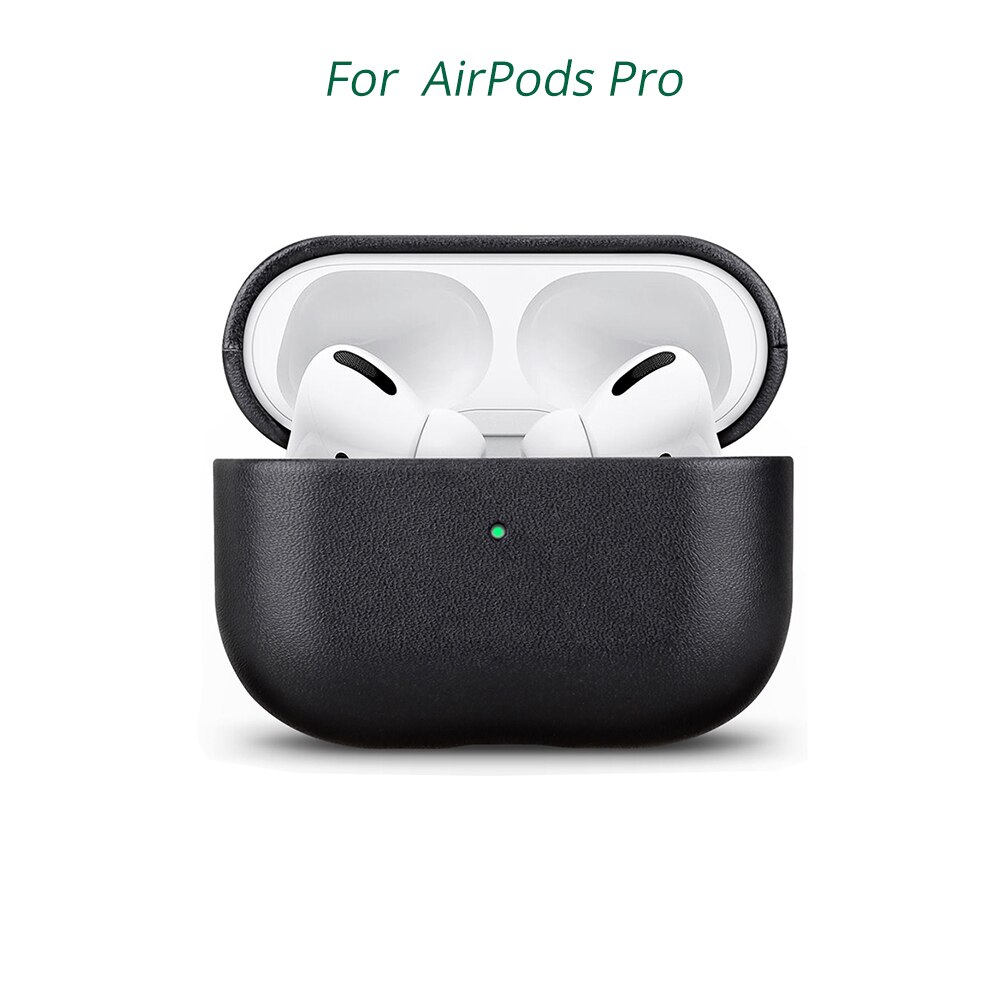 Bonola Native Italian Leather Case for AirPods Pro Seamless Fit Full Protection Cases for Apple AirPods 3/2 Tactile Feel Cover: AirPods Pro Black