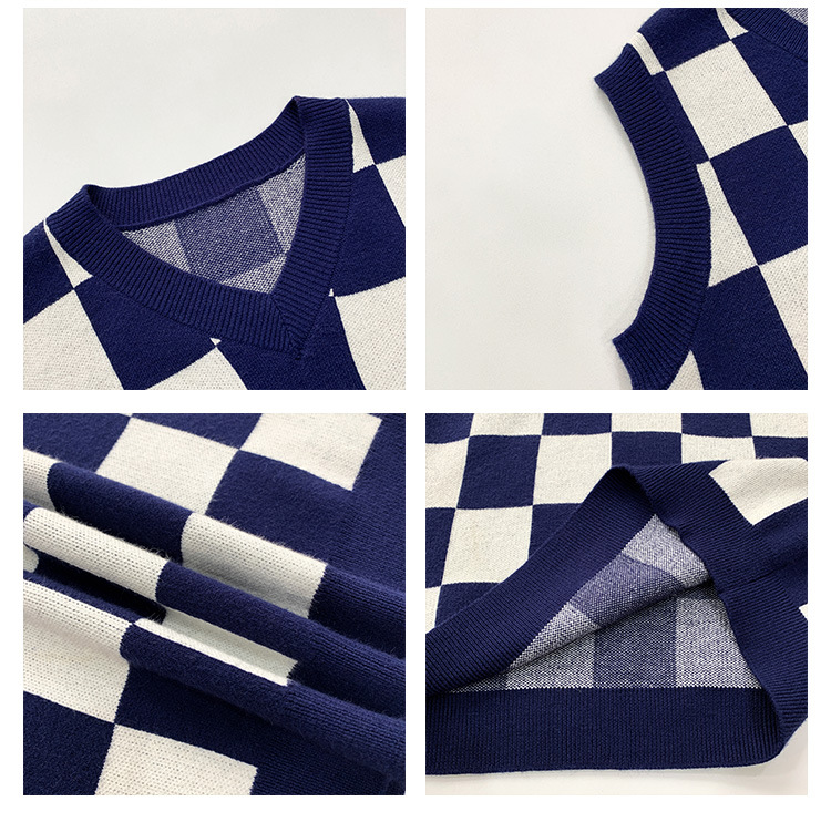 Frühling jungen Plaid gestrickte westen freundlicher ärmellose strickwaren