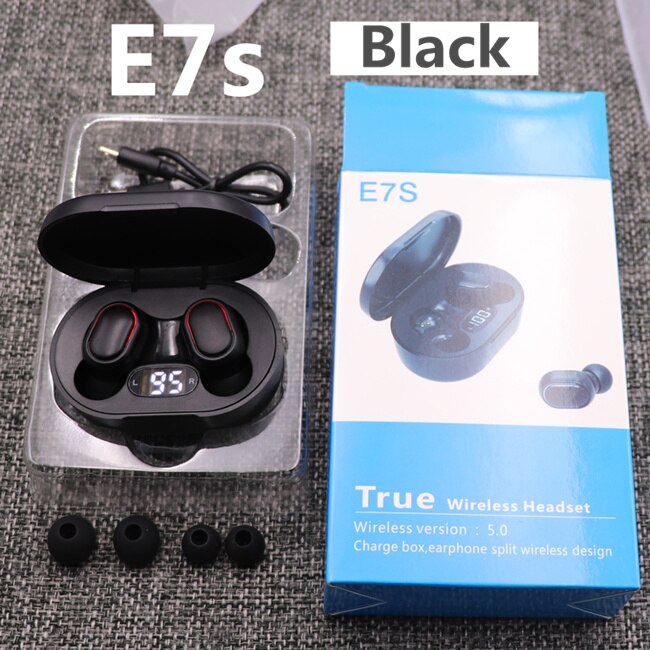 FlyDots A6S TWS Drahtlose Bluetooth 5,0 Kopfhörer Für Xiaomi Redmini Airdots Headset Lärm abbrechen Ohrhörer für Huawei SamgSung: Neu E7S Schwarz