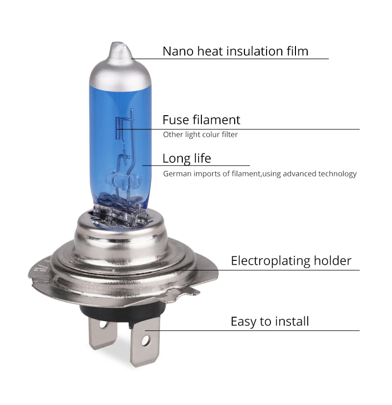 H7 Halogeenlamp 12V 6000k Super Heldere Witte Gloeilampen Voor Auto Headlig h7 55w 100w Halogeenlamp Auto Koplamp Vervanging Lamp