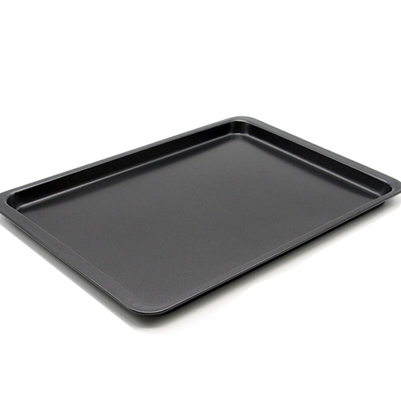 Non-Stick Baking Pan Rectangle Baking Sheet Large Carbon Steel Oven Tray for Biscuit Pie Pizza Roast Chicken Bakeware Tools: Black