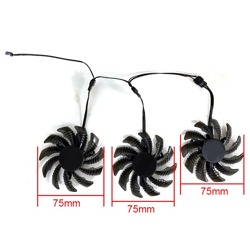 Ventilador para Gigabyte AORUS GTX 1060 1070 1080 G1 GTX 1070Ti 1080Ti 960 980Ti, , 3 unidades, T128010SU PLD08010S12HH 4PIN 78MM GTX1080 GPU