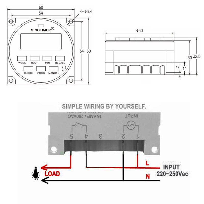 Program Timers LCD Digital 7Days Programmable Timers Switch AC DC Weekly Hour Minute Control Timer With 12/24/110/220V