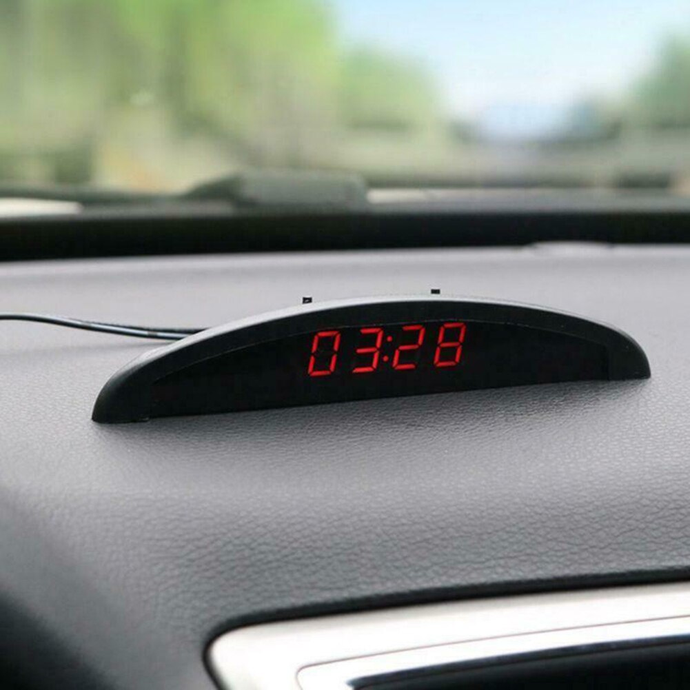 Brand En Digitale Auto Thermometer Lichtgevende Led Digitale Klok Voor Auto Tijd Display
