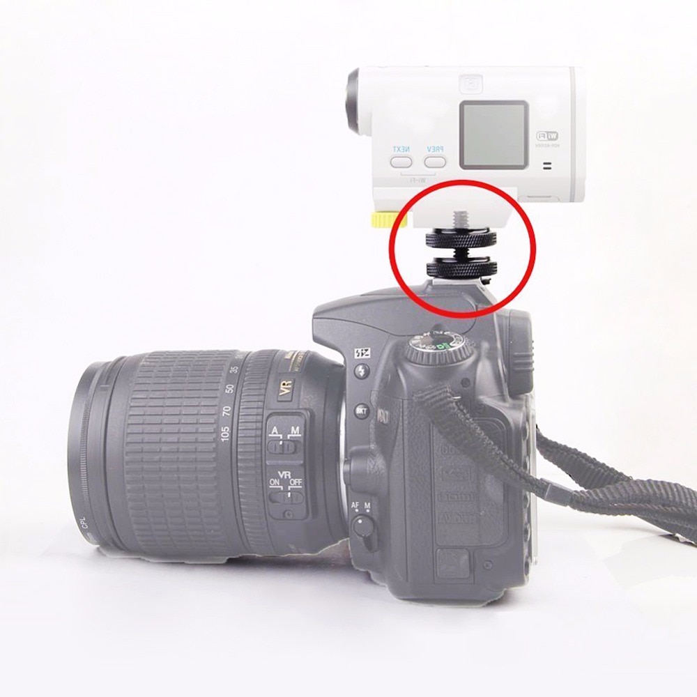 Professionele 1/4 "Dual Nuts Statiefring Schroef Flash Camera Shoe Adapter Statief & Accessoires VCZ49