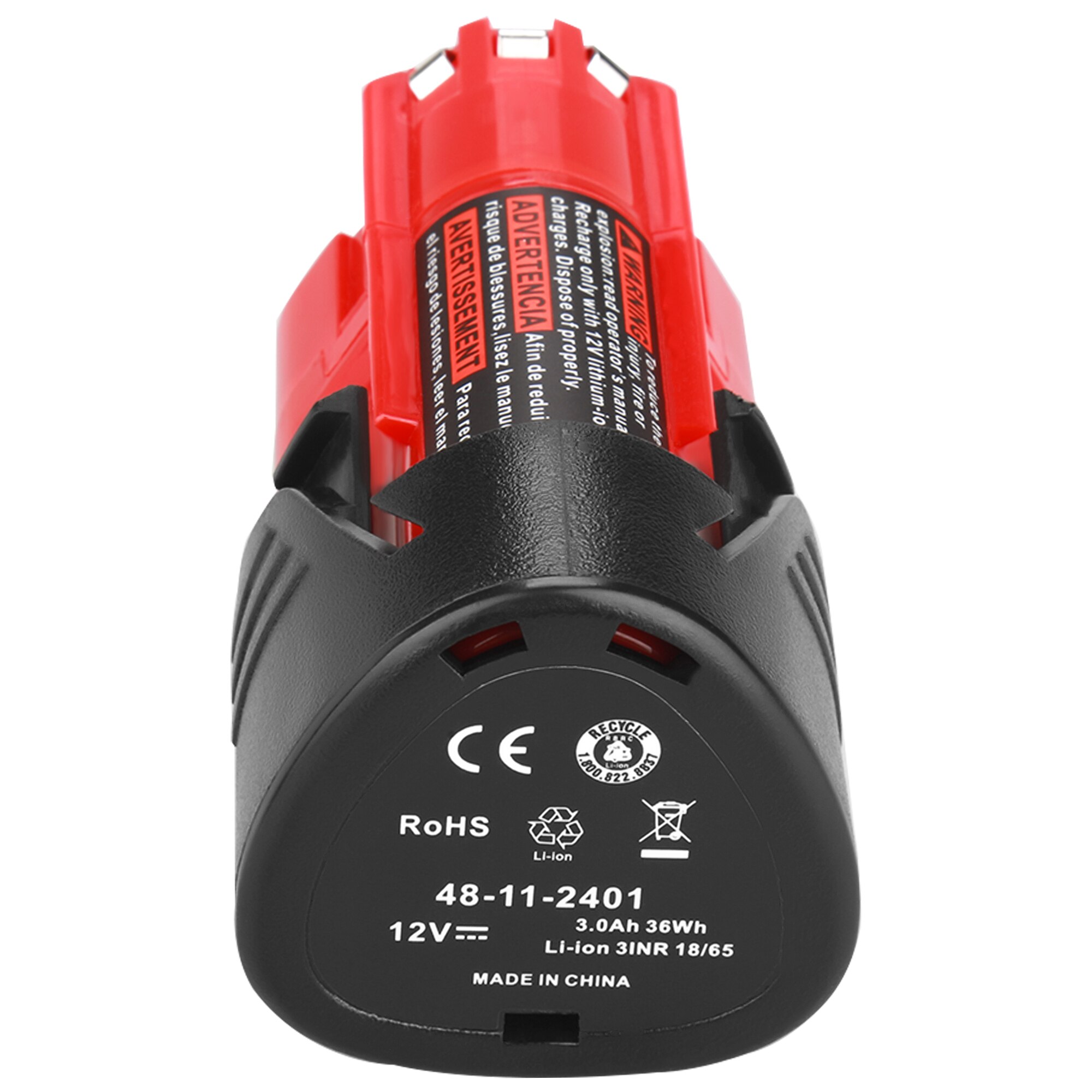 Oppladbart 3000 mah batteri for milwaukee  m12 xc trådløse verktøy 3000 mah 12 v batterier 48-11-2401 mil -12a- li