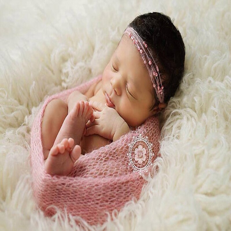 40*60 CENTÍMETROS Fotografia Bebê Props Mohair Wraps Cobertor Estiramento Knit Envoltório Foto Recém-nascidos Wraps Acessórios Artesanais de Pano