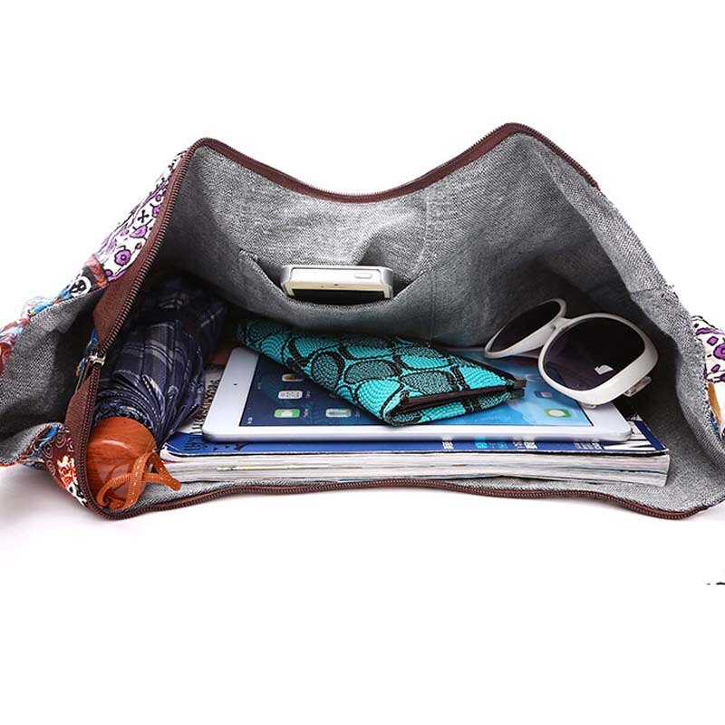Bohemian Hobos Zak Zakken Katoenen Hippie Schoudertas Thai Top Zip Sling Crossbody Tas Hobo Tas Handgemaakte Messenger Purse