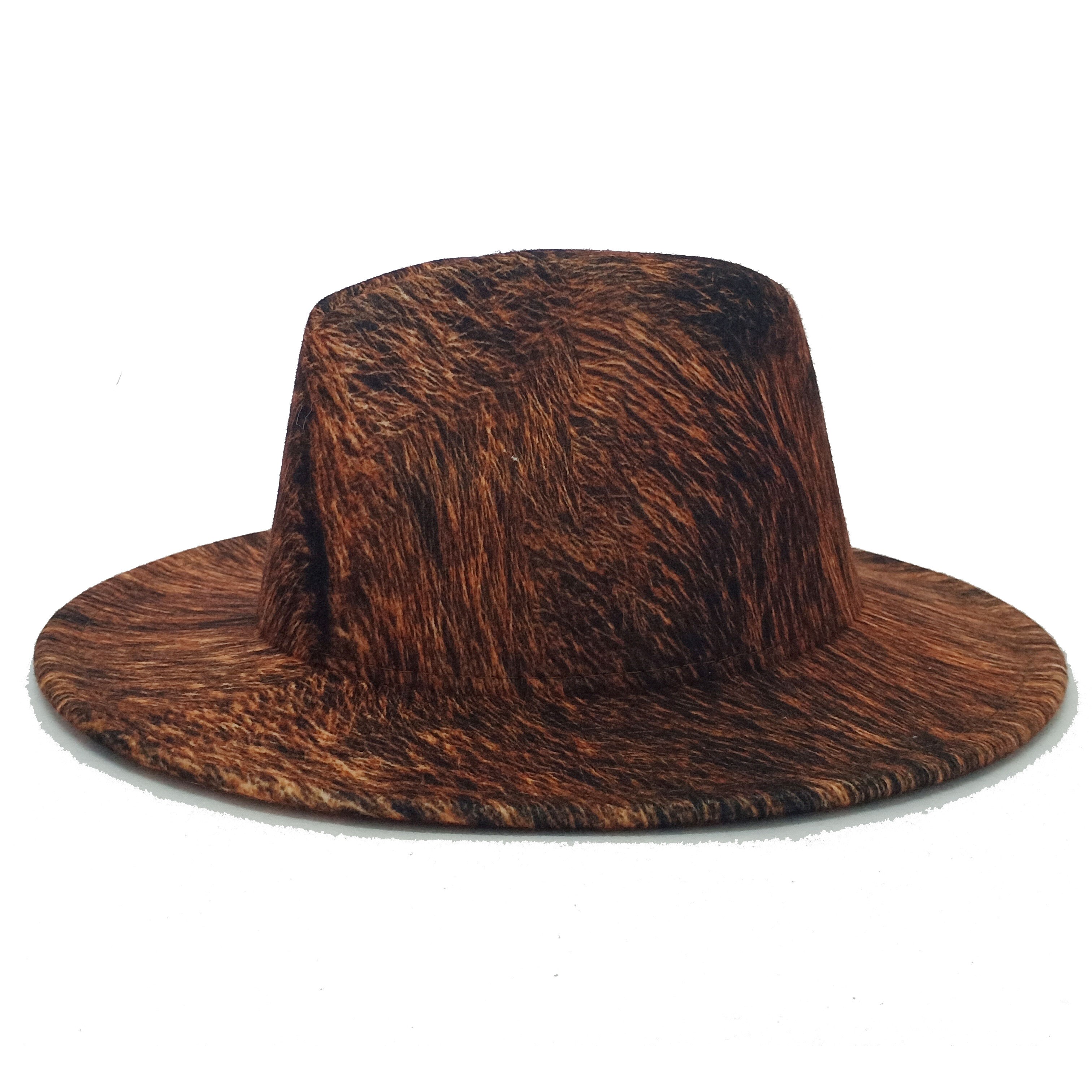 Sombreros Fedora de grano de leopardo para hombre y mujer, gorro de Jazz estilo Retro Panamá, sombrero de vaquero de ala ancha, Unisex