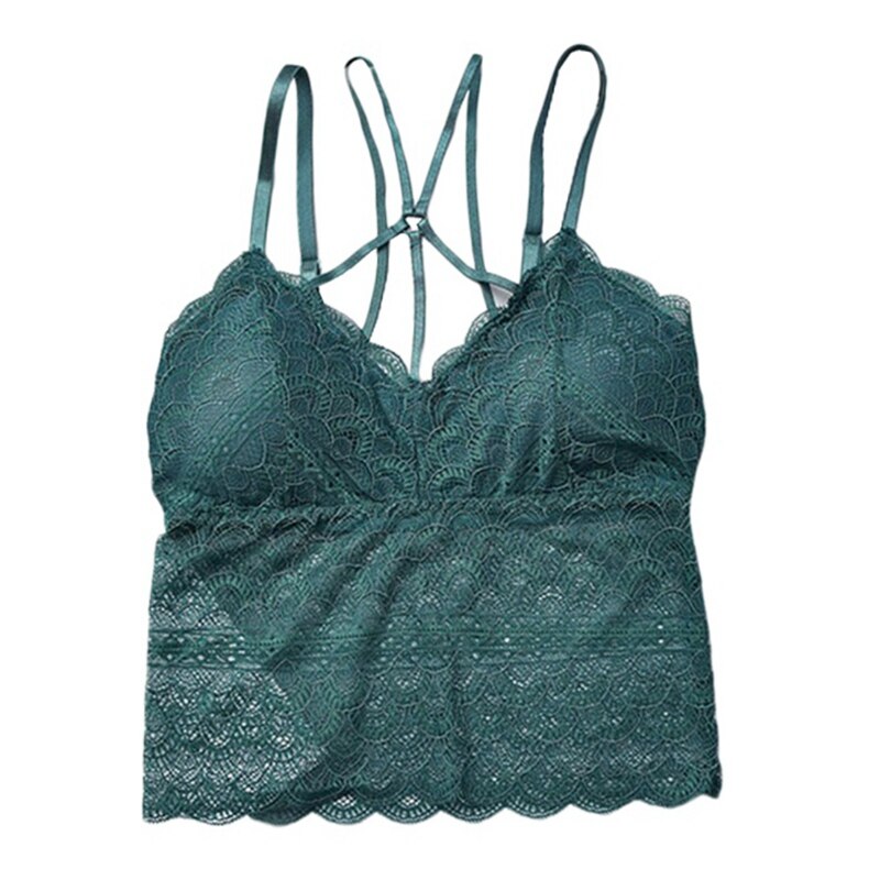 Kvinder blonde bh sæt sexet wire fri front bryst camis solide lingeri bh'er og udhulet kort sæt skønhed bagpå kryds lang søm vest