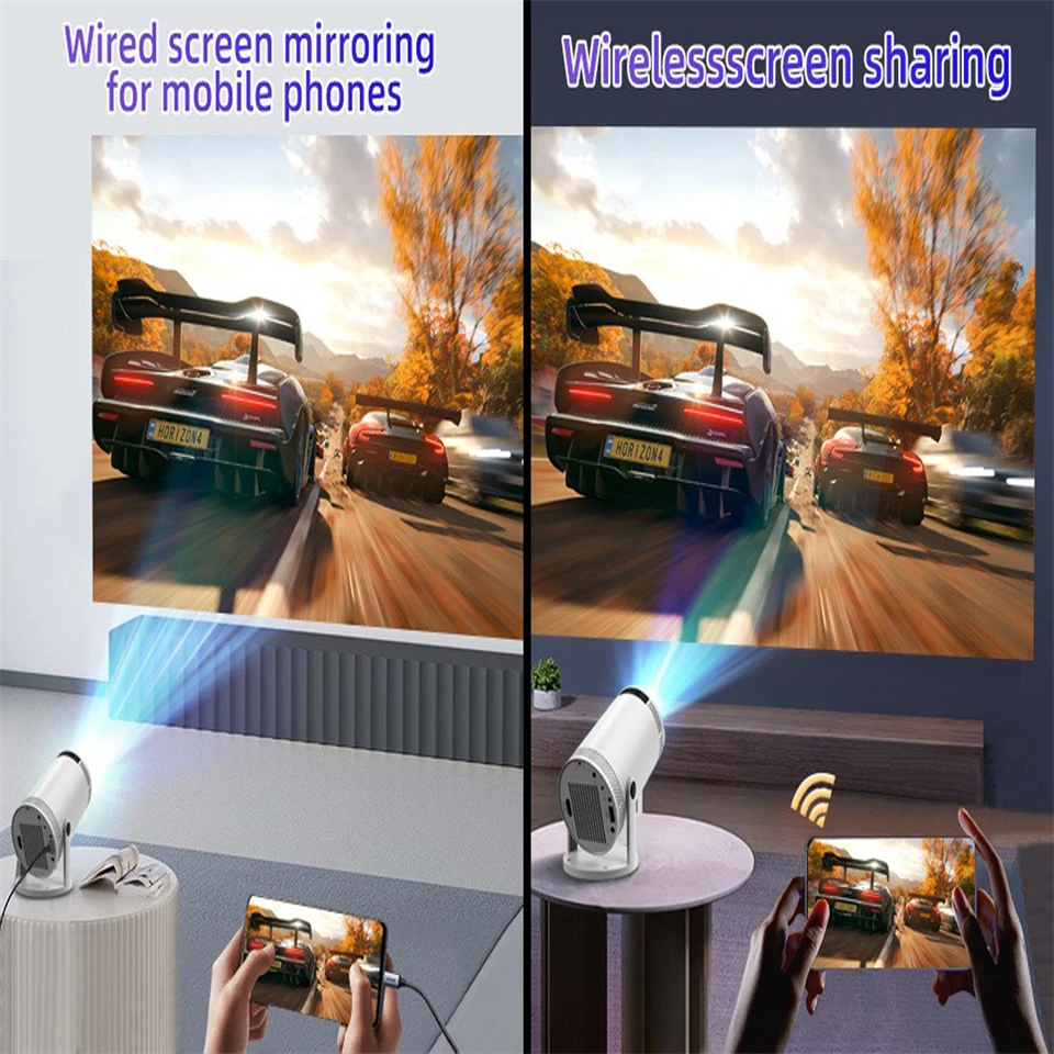 KaiAqua 4K Wifi6 Projector HDMI 260 ANSI Dual WIFI Allwinner H713 BT5.0 1280*720P Home Cinema Outdoor portable FY300 Pro