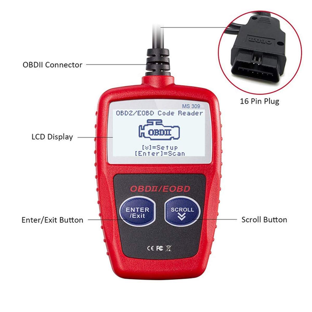 Upgrade OBD2 Auto Diagnostic Scanner Universal OBD Car Diagnostic Tool ODB2 Check Engine Automotive Car Code Reader 2 Types