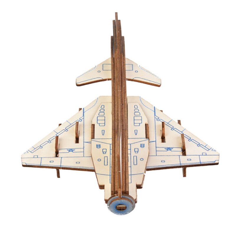 Diy 3D Houten Puzzel Speelgoed Model Assemblage Speelgoed Vliegtuig Hout Ambacht Modellering Toy Kit Educatief Speelgoed