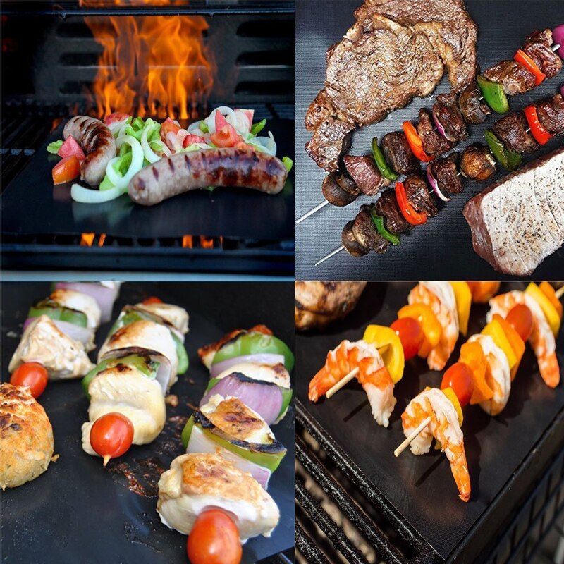 5Stck BBQ Grill Matte nicht-Stock Wiederverwendbare Liner Backofen Grill Folie Grill Liner matt Bbq Werkzeuge Sommer Zubehör