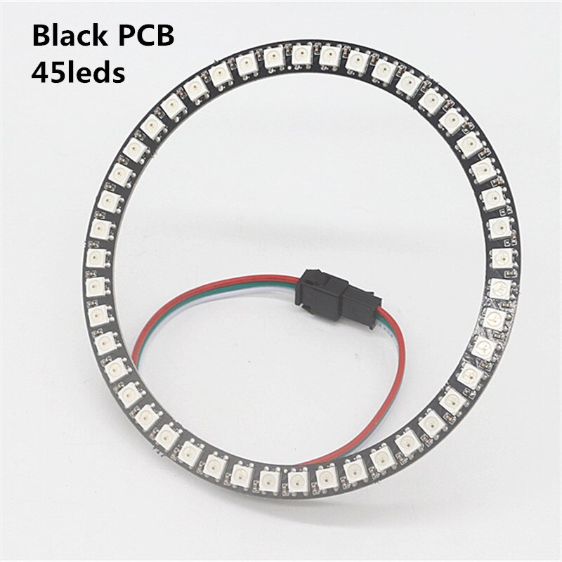 WS2812B DIY LED Ring 8 16 24 35 45 LEDs WS2812B SK6812 Built-in IC 5050 RGB WS2812 Addressable DC 5V LED Module Strip Light: Black PCB 45leds