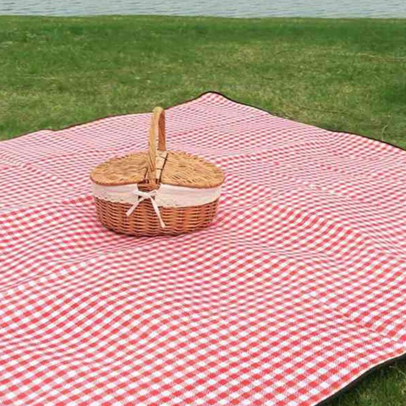Wicker Camping Picnic Basket with Double Lids Storage Hamper Basket with Cloth Lining Handmade Wicker Basket with Handle