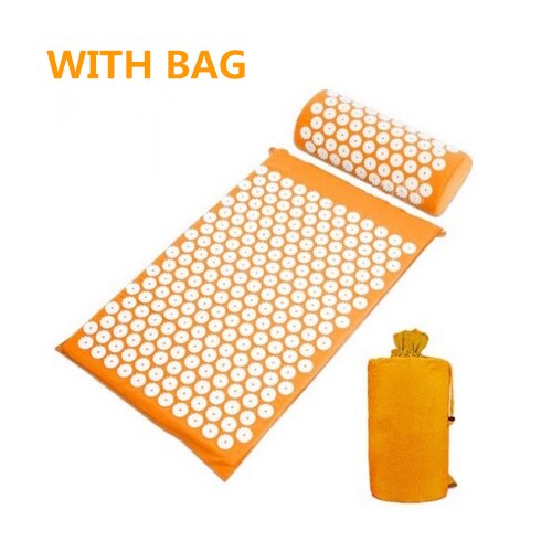 Acupressure Mat Massager Relieve Body Stress Pain Mat Natural Relief Stress Body Massage Pillow Cushion With Bag Yoga Mats: Deep Blue