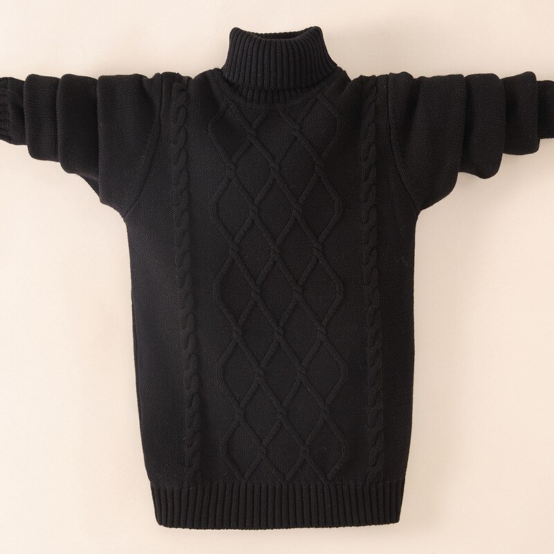 Barn pojkar tröja vår/höst vinter barn stickad tröja med turtleneck för tonårspojkar 6 8 10 12 14 16 år  tx271