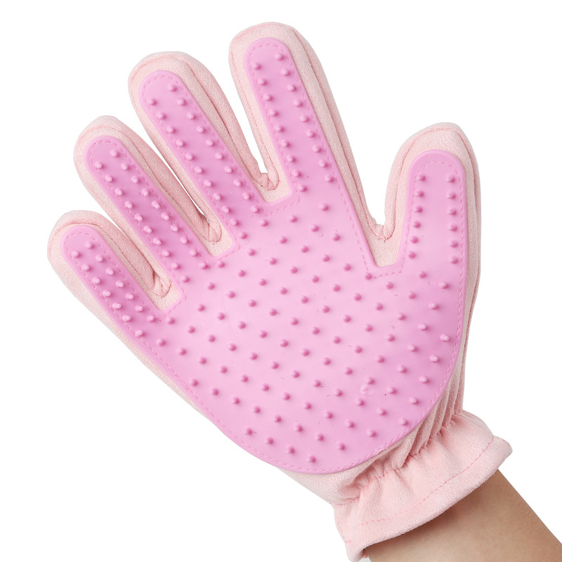 Guante azul de silicona para mascotas, guantes para eliminar el vello del gato, cepillo para gatos, cepillo para el baño de perros, cepillo para eliminar el pelo de los dedos