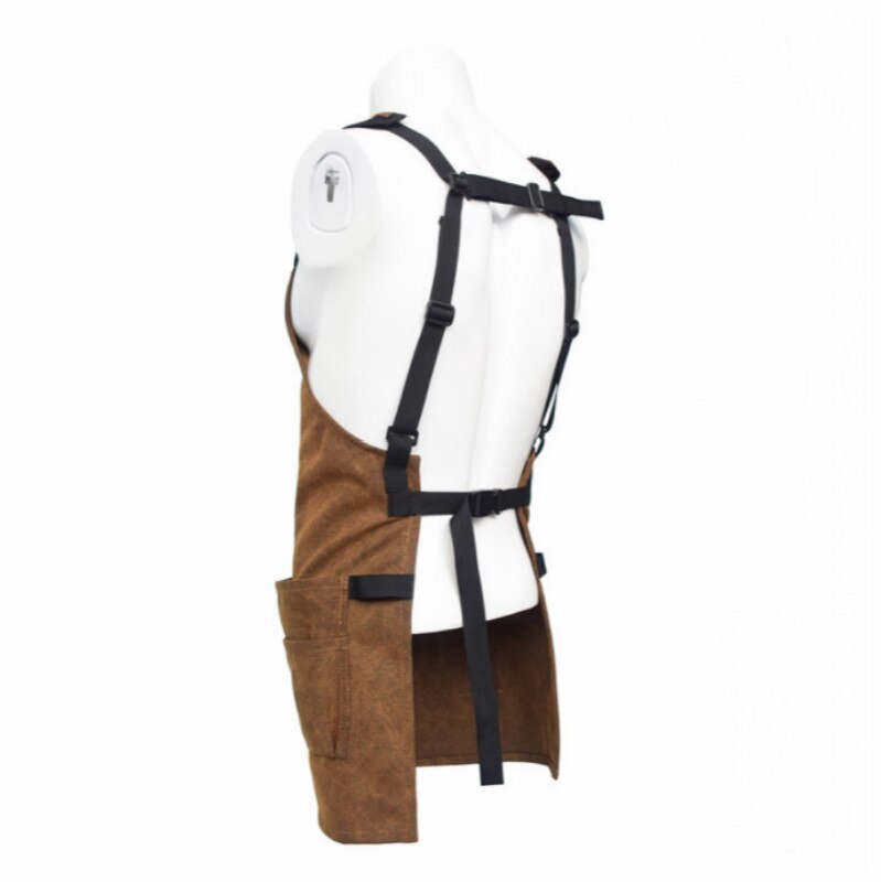 Mandil de herramientas multifuncional, lona encerada de múltiples bolsillos, impermeable, correa ajustable para carpintería, delantal de reparación de electricista, 1 Uds.