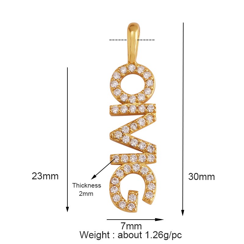 Fine LOVE KISS BABY ANGEL DEAR MAMA LUCKY Letter Charm Pendant Jewelry, Trendy Necklace Accessories Hand Making Supply K50: Silver