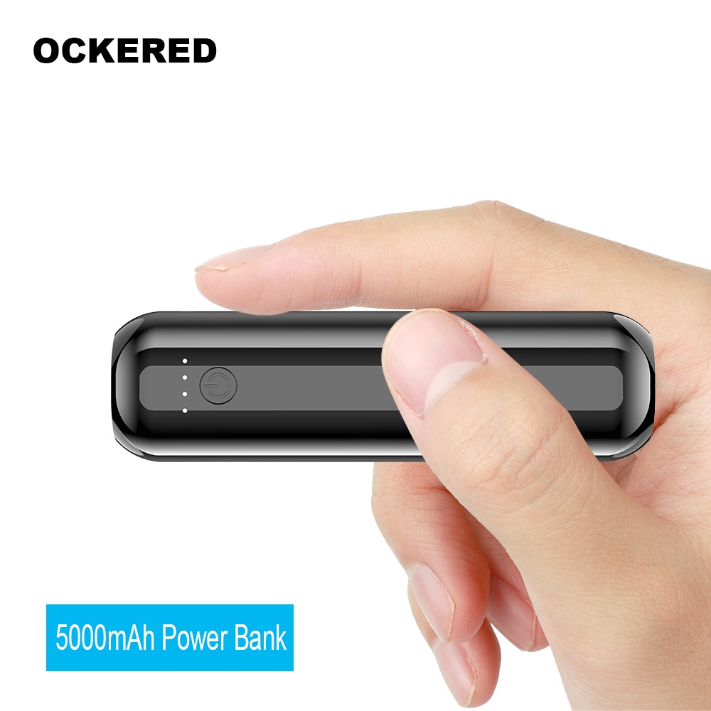 Ockered Usb Mini Power Bank 5000 Mah Draagbare Power Bank 5000 Externe Batterij Met Type C Voor Iphone Voor Samsung smartphone