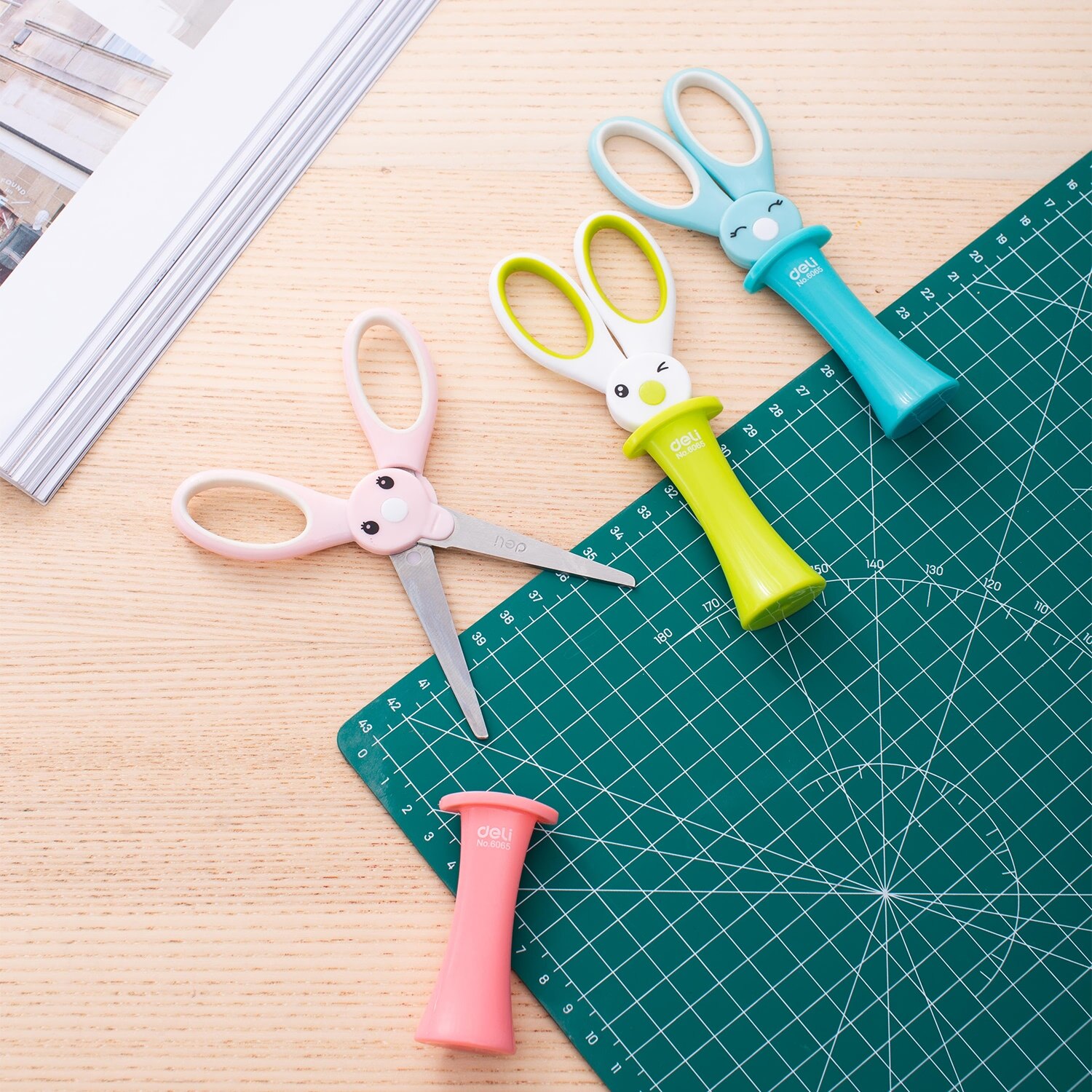 DELI School Scissors Cute Kawaii Rabbit DIY Diary Decorating scissor hand craft scissors paper kids &amp; student stationery