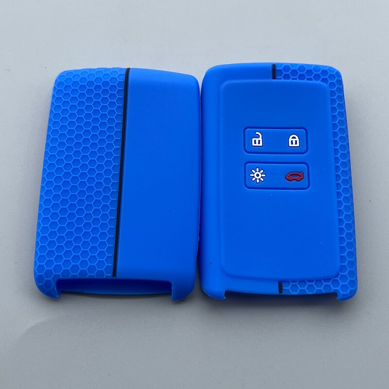 Silicone Car Key Cover Case for Renault Captur Megane Clio Zoe Koleos Talisman Espace Scenic 4 Arkana Dacia Sandero Card Key: Blue