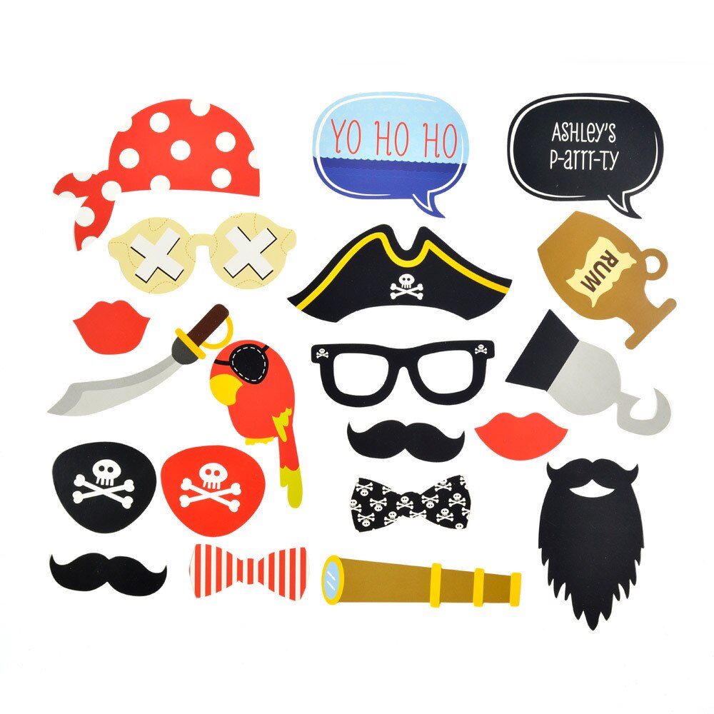 Fun Wedding Photo Booth Props Party Decorations Funny Mask Birthday Party Props for Photography DIY Graduation Hand Props: Pirate