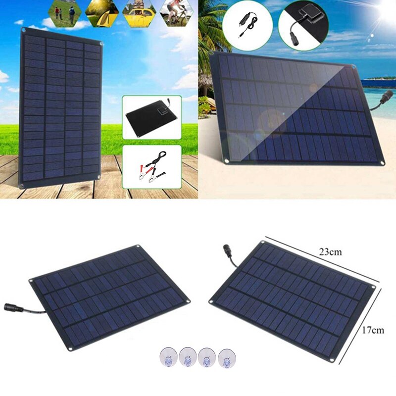 10W USB Solar Panel Output Solar Cells Poly Solar Panel with Car Charger for Car Yacht Battery Boat