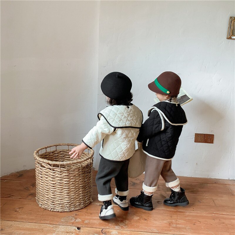 Koreaanse Stijl Baby Meisjes Dikker Warme Bovenkleding Winter Peuters Kinderen Katoen Gewatteerde Jassen Kinderen Kleding