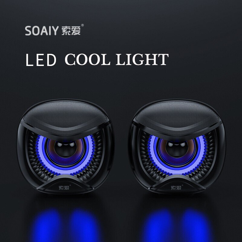 Computer Speakers Owl Bird Eyes 3D Stereo Wireless Bluetooth Speaker Mini Cool LED Light for Laptop Desktop PC MP3/MP4: with Bluetooth