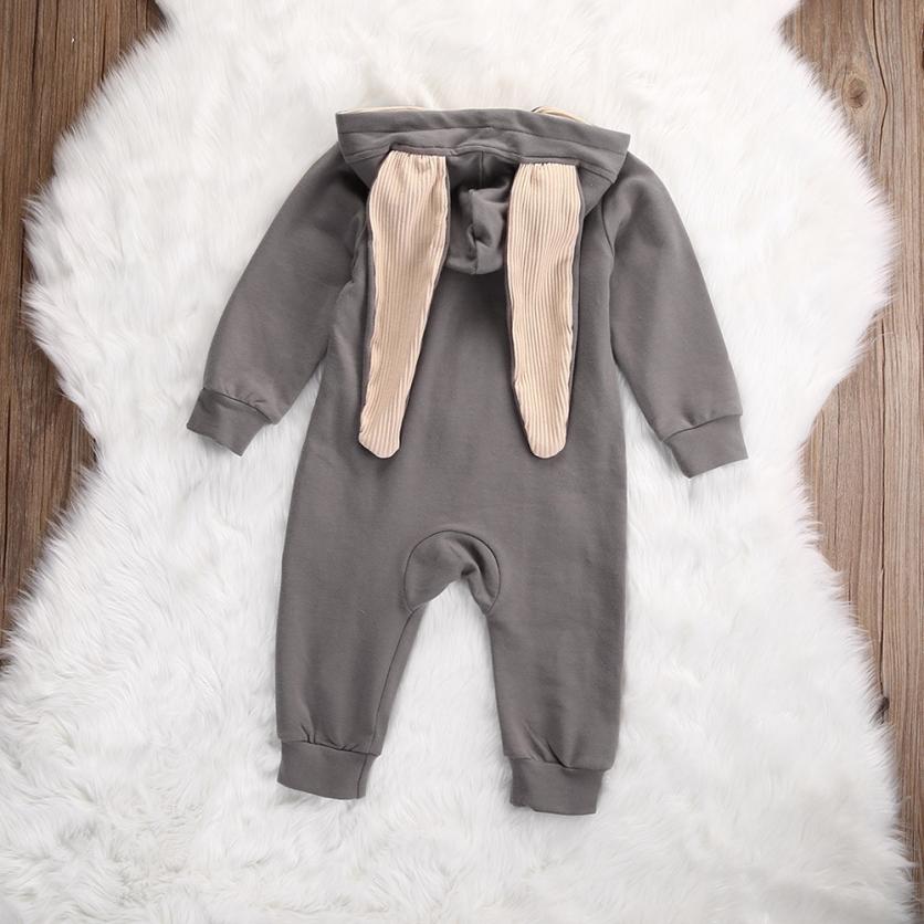 Schöne Neugeborenen Baby Mädchen Junge Kaninchen 3D Ohr Warmen Romper Overall Outfits Kleidung baby kleidung neue August 14