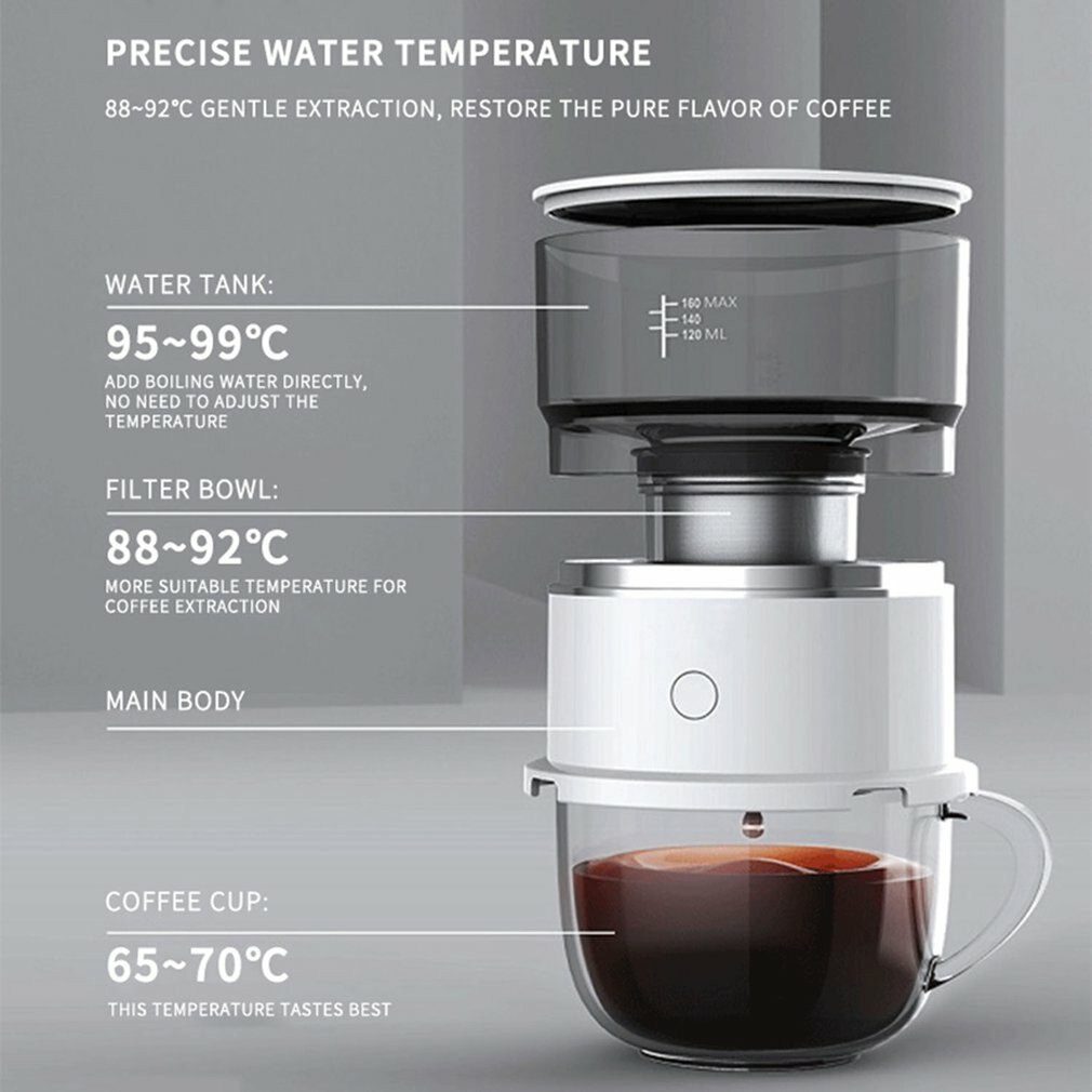 Draagbare One-Touch Giet Over Infuus Koffiezetapparaat Giet Over Drip Koffie Brouwer Met Rvs Filter