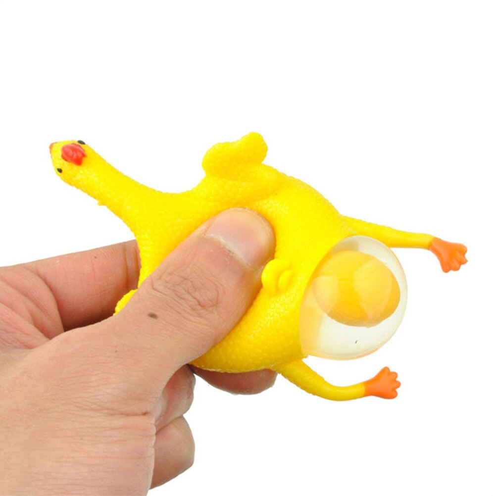 Creatieve Grappig Speelgoed Gebakken Kip Sleutelhanger Ring Squeeze Spoof Leggen Eieren Hens Decompressie Guys Sleutelhanger #20: Default Title