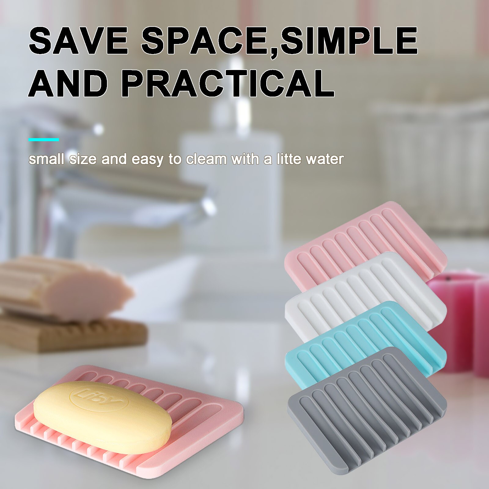 Silicon Kitchen Bathroom Flexible Soap Dish Plate G08 Tray FHJ7057 ship Soapbox Holder #45