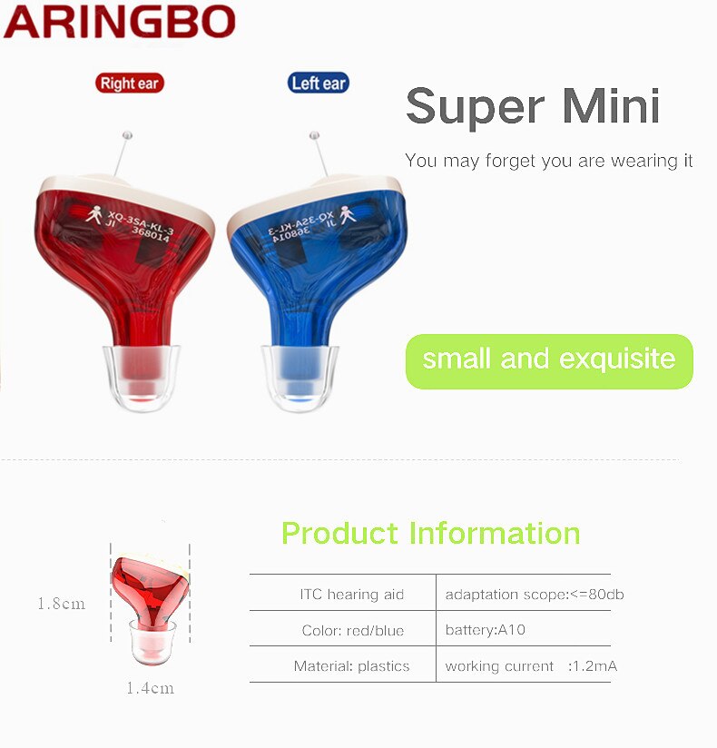 Hearing Aids CIC Invisible Heaing Aid Sound Amplifier Supper Mini Ear Hearing Portable For The Elderly