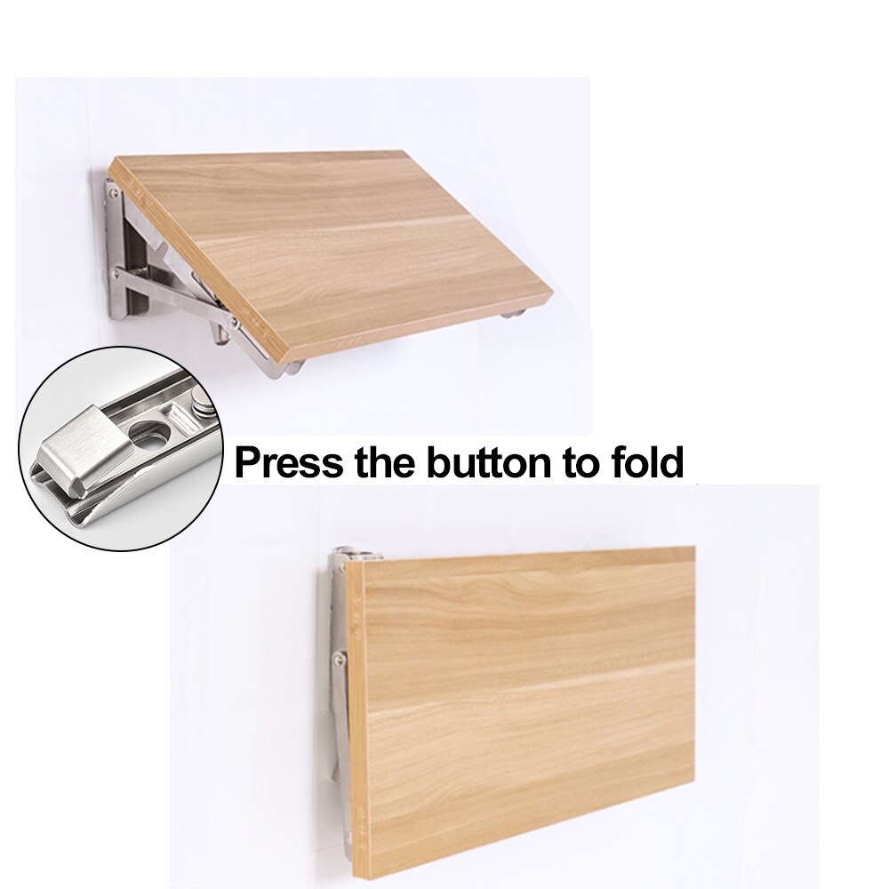 Triangle Table Shelf Bracket Heavy Support 2pcs Wall Mounted Stainless Steel Folding Angle Bracket 8-12 Inch