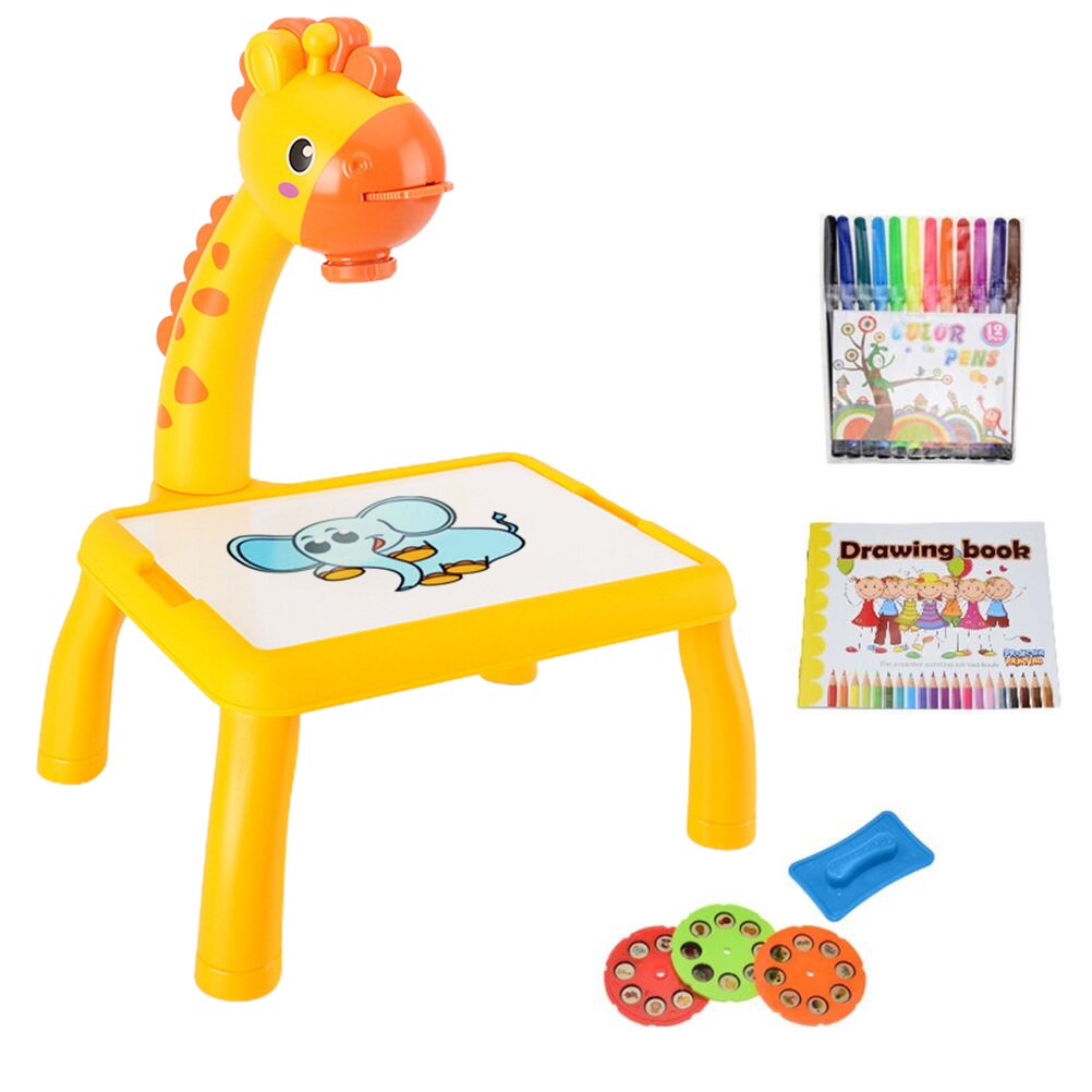 Kids Drawing Projector Table Toys Drawing Board Table with Light Educational Learning Paint Tool LED Painting Desk Toys for Kids: style 4