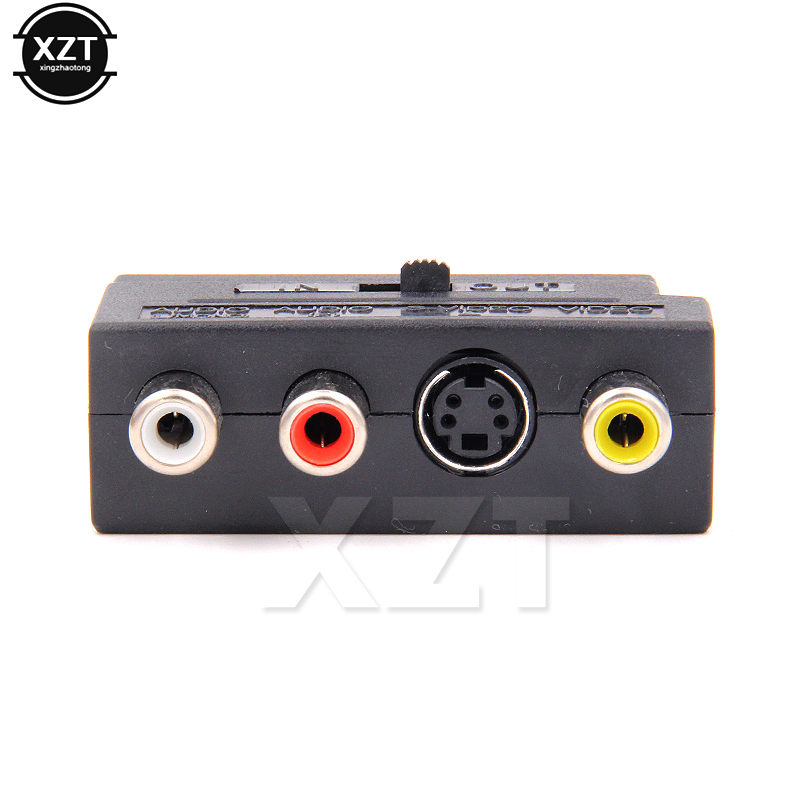 21 pines RGB Scart a 3 RCA s-video AV TV adaptador RGB Scart a conector de Audio compuesto proyector de televisión