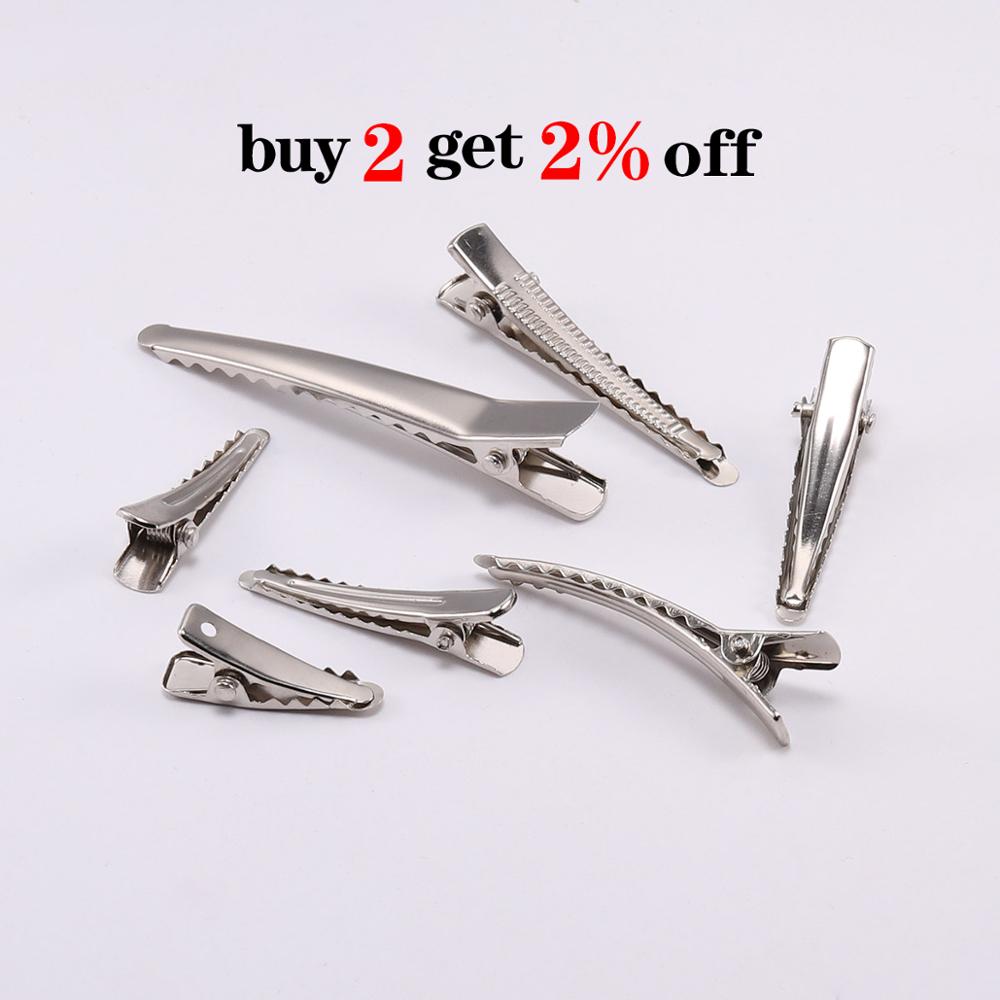 20pcs/lot 30/40/45/55mm Air Clips Single Prong Alligator Hairpin With Teeth Blank Setting For DIY Hair Clips Jewelry Making Base