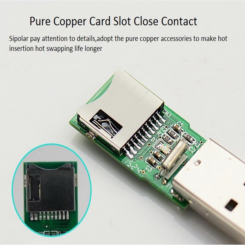 Sipolar Mini USB 2.0 Memory Card Reader For Micro SD Card TF Card Adapter Plug and Play For Tablet PC