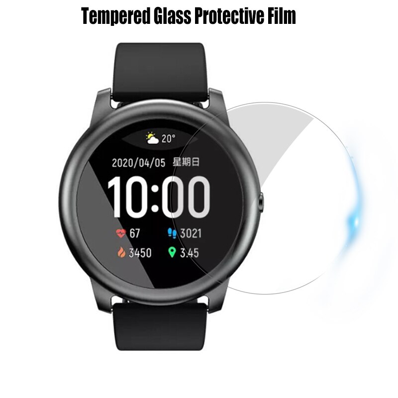 Schutz Rahmen Fall Für Haylou Solar LS05 Smart Uhr PC Kunststoff Schützen Abdeckung Shell Bumper Für Xiaomi Haylou Solar Glas film: 2pcs glass film