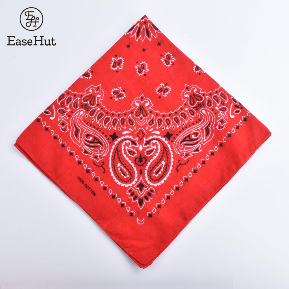 Easehut Vrouwen Mannen Vierkante Sjaal Paisley Print Bandana Haarband Halsdoek Hip Hop Hoofddoek Unisex Hoofddeksels Cool Bandana